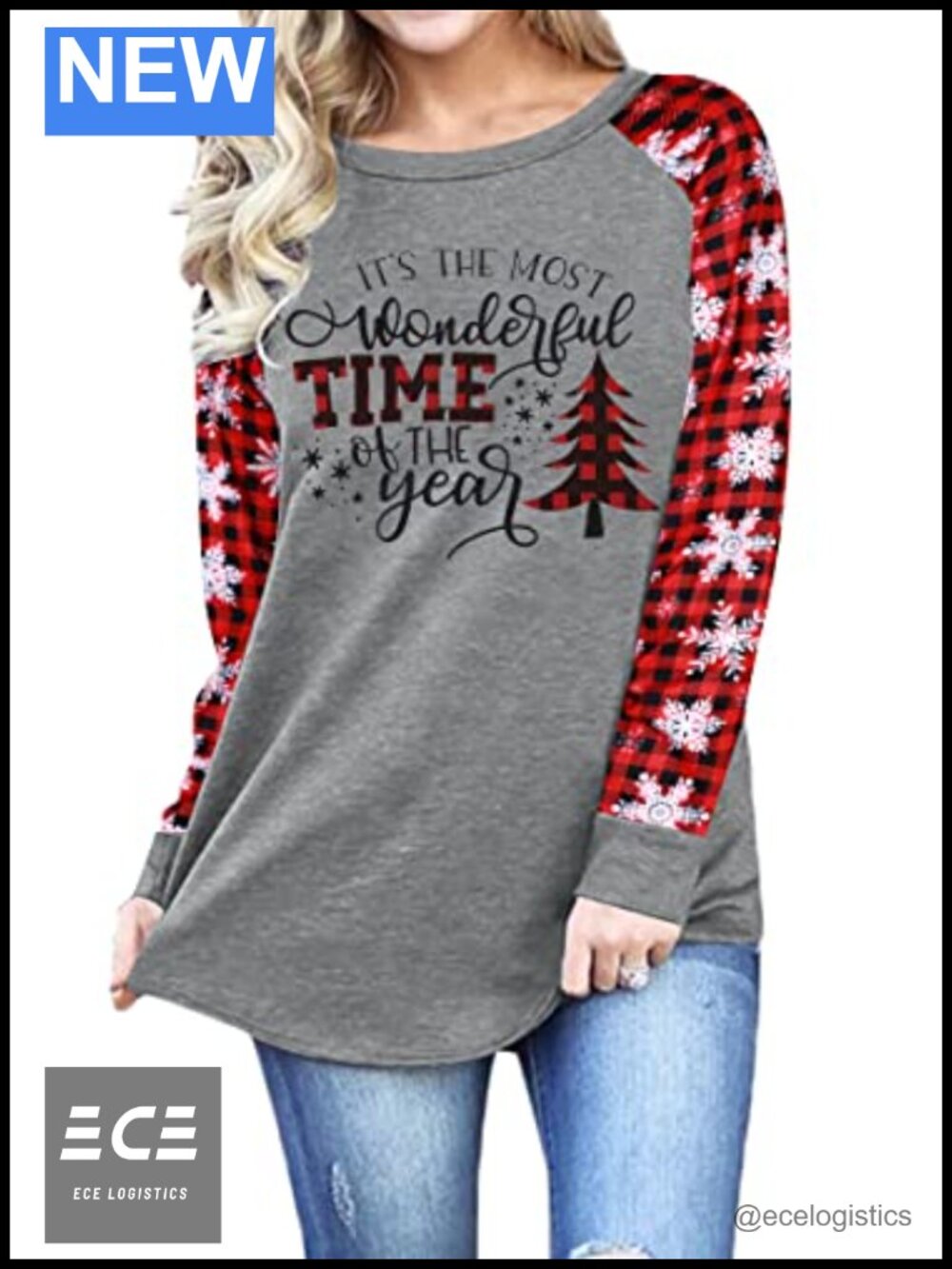 Women's Christmas Graphic Sweatshirt Long Sleeve Crewneck Pullover with Pockets